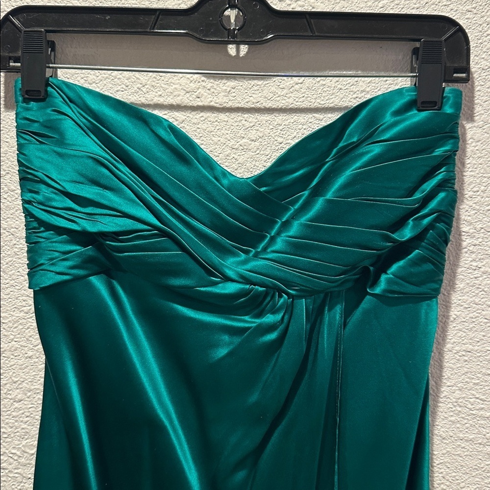 Banana Republic Strapless Dress in Teal 100% Silk - Picture 3 of 7